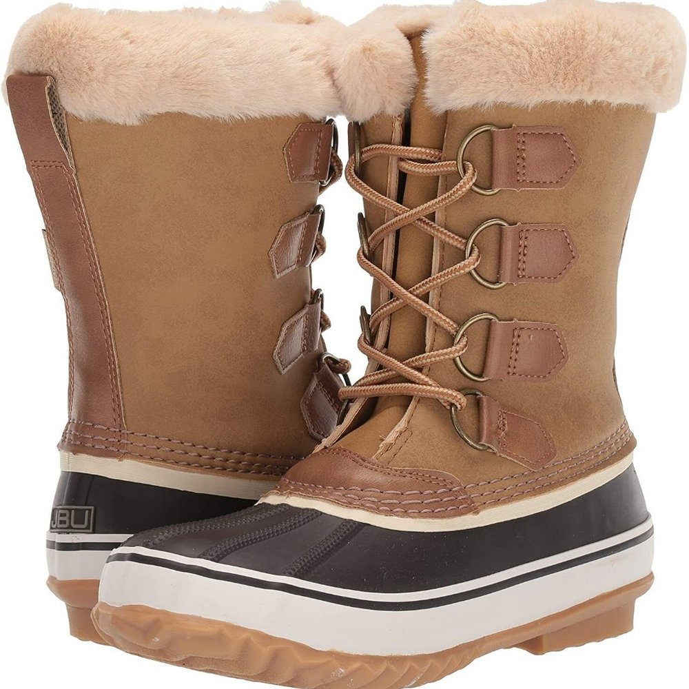 JBU by Jambu Women's 8.5 M Rainey Leather Rubber Faux Fur Winter Boots